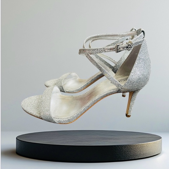 Michael Kors Ava Mid Sandal Size 8.5 Silver Color NEW WITH BOX.#0679 - Picture 5 of 17